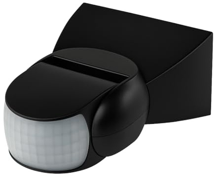 Kanlux ALER-N Black Outdoor PIR Motion Sensor | IP65 Waterproof | Wall Mount | 12m Range | Motion Detector for Security Lights | Infrared Sensor | Energy Saving | Model N-B | 37363
