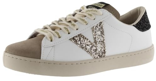 victoria Zapatillas Berlín 1126228 | Efecto Piel & Piezas Glitter & Puntera Serraje para Mujer