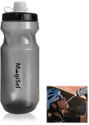 MagiSel Borraccia Bici e MTB, Pack borraccia bici, Borraccia Termica Bici, Borraccia Sportiva e Ciclismo Inodore e Leggera - 700ml,grigio