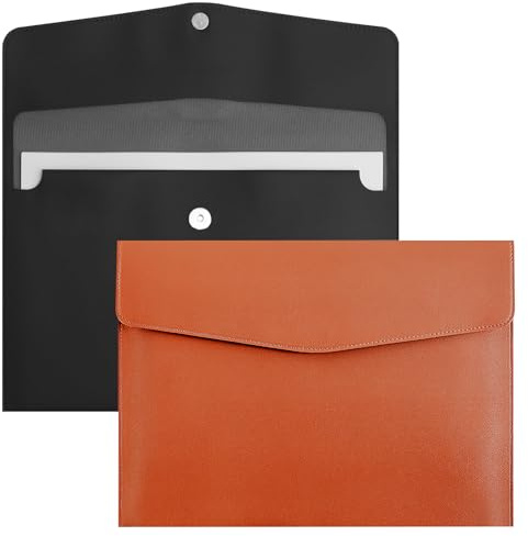 HENGBIRD 2 cartelle portadocumenti, formato A4, in pelle con chiusura magnetica, grande capacità, ideale come cartella documenti, cartella portadocumenti, cartella portadocumenti per lavoro, scuola