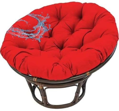 SWJ-swjssb Polster Für Papasansessel Wasserdicht Rundes Auflage, Ersatzpolster Papasan,Bodenkissen Gepolstert Sitzkissen Hängesessel Für Korbsessel Outdoor Gartenmöbel Sitzauflage(Rot,180cmx180cm)