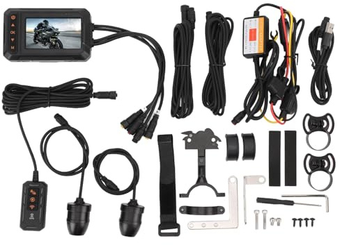 Cámara de tablero de Gearwell, cámara dual de motocicleta 2k 30 fps, lente gran angular de 150 grados, pantalla IPS de 3 pulgadas, cámara impermeable IP67 para ATV UTV Snowmobile