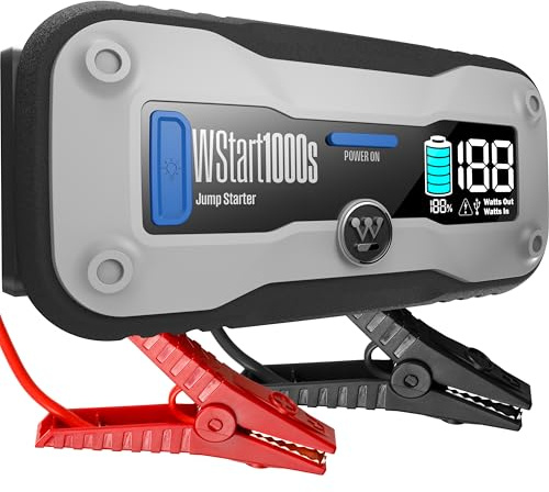 Westinghouse 1500A Portable Jump Starter - 12V Battery Jump Box for Up to 6.0L Gas & 3.0L Diesel Engines, USB Battery Power Bank, Bright LED Flashlight, IP65 Rated Waterproof Housing