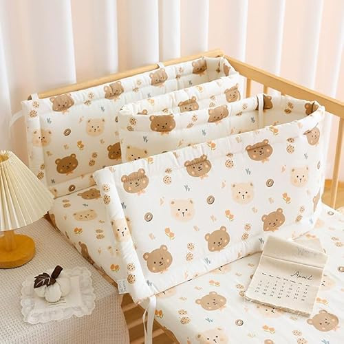 RZYW Protector De Cuna para Bebé Arandilla de Cojín Protección contra Caídas,Alfombra AnticolisióN ProteccióN Integral,P2,120X28cm