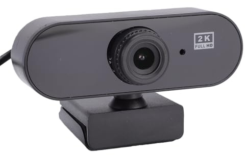 VBESTLIFE 2K 170° Ultra Wide Webcam, USB-datorkamera med Dubbel Lins 170° Fram och 120° Kabin, för PC, Bärbar Dator, Stationär, Hemmakontor