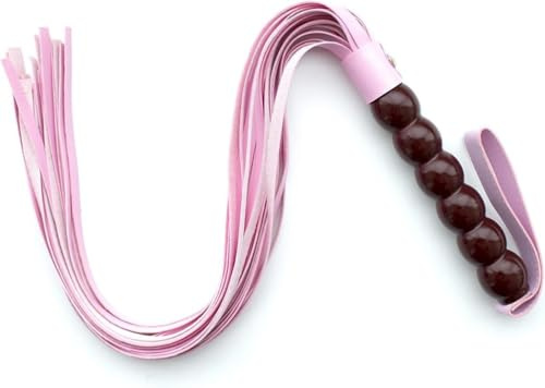 Tplkxurib Leder Reitgerte Quaste Gerte Peitsche Sex Flogger mit Rutschfest Griff Erotik Sexy Spanking Paddel BDSM Reitgerte SM Erwachsene Bondage Sexspielzeug Zubehör für Frauen Männer,Rosa