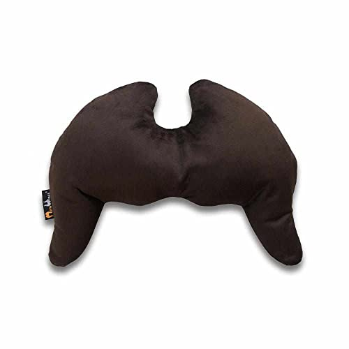 Flügelkissen, Grace (S) Dunkelbraun - Bezug und Füllung. Dekokissen vom Designer, Ergonomisches Kissen, Nackenkissen, Lendenwirbelkissen, Lesekissen, Kuschelkissen