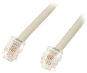 Cabling – Cavo ADSL 2 + (cavo telefonico piatto) con connettore RJ11 15 m di colore bianco rj11-rj 11 – 15 M