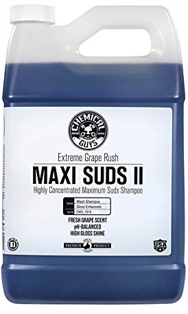 Chemical Guys CWS_1010 Maxi-Suds II Foaming Car Wash Soap (Works with Foam Cannons, Foam Guns or Bucket Washes) Safe for Cars, Trucks, Motorcycles, RVs & More, 128 fl. Oz (1 Gallon), Grape Scent