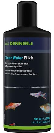 Dennerle Clear Water Elixir, 500 ml - Flüssiges Filtermedium zur Wasserklärung, Pflege und Vorbeugung, Wasseraufbereiter für Aquariumwasser