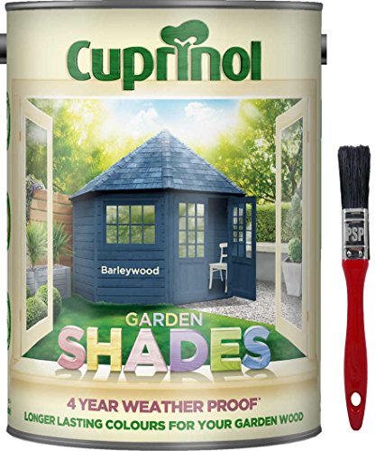 New 2018 Improved Formula Cuprinol Garden Shades Barleywood 5L. Now Offers 6 Year Garden Wood Weather Protection. Includes PSP Touch up Wood Care Brush.