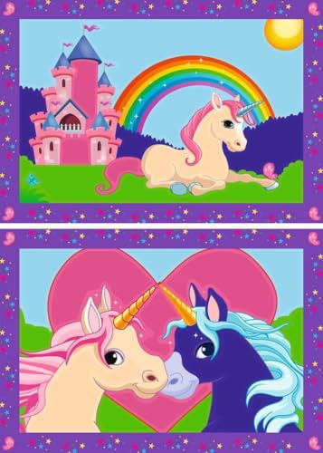 Ravensburger CreArt Bunte Einhornwelt - Malen nach Zahlen ab 5 Jahre | Malset mit Rahmen, Pinsel und Acrylfarben, Geschenk für Mädchen und Jungen
