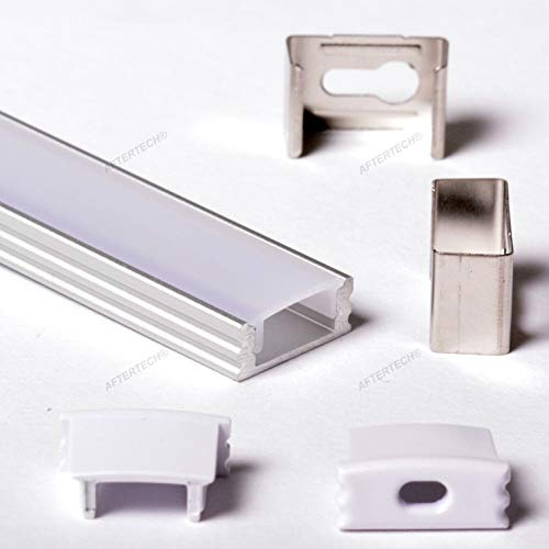 Aftertech® 3m 3meters 1807 17x7mm ALUMINIUMPROFIL FÜR LED STRIP STRIP RIGID BAR 3MT + MATT COVER