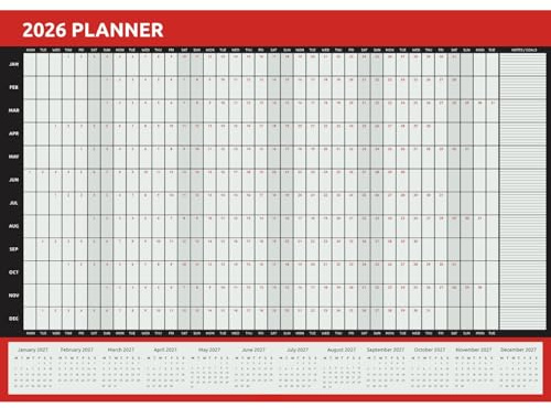 Wandplaner 2024, A3, Jahreskalendergröße (42 x 29,7 cm), akademische Heimbüroplanung