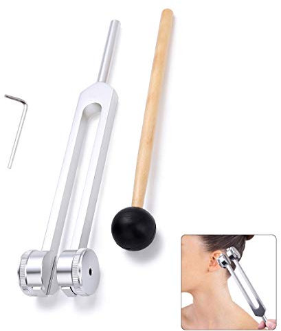 Lezed Stimmgabel 128 Hz Stimmgabel Neurologie Stimmgabel mit Hammer Stimmgabel aus Aluminium stimmgabel medizin Medical Stimmgabel Stimmgabeln für Sound Heilung Vibrationstherapie Werkzeuge