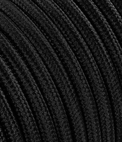 Textilkabel für Lampe, Stoffkabel 3-adrig (3x0,75mm²) - Schwarz. Made in Italy