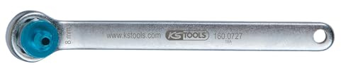 KS Tools 160.0727 Bremsen-Entlüftungsschlüssel. extra kurz. 8 mm. blau