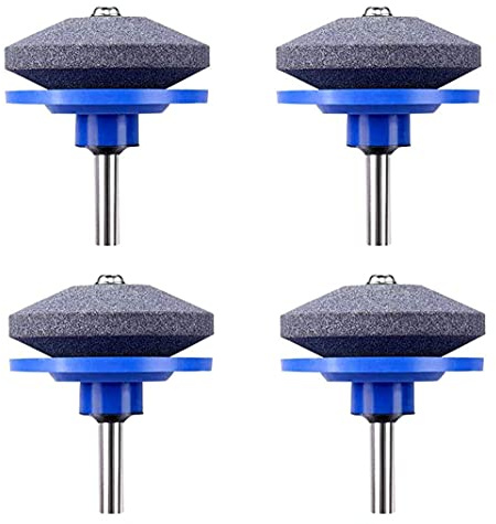 Lawnmower Blade Sharpener,4 PCS Universal Lawn Mower Rotary Blade Sharpener Garden Grinder Wheel Stone for Power Drill Hand Drill Repair Kit