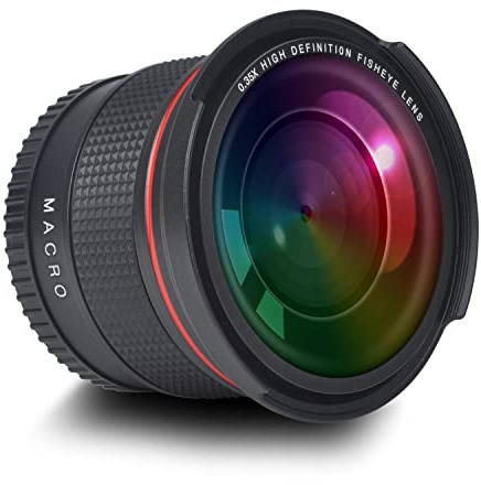 PowerTrust 55mm 0.35x Fisheye Wide Angle Lens Macro Portion for Canon DSLR Camera 55MM Thread Lens