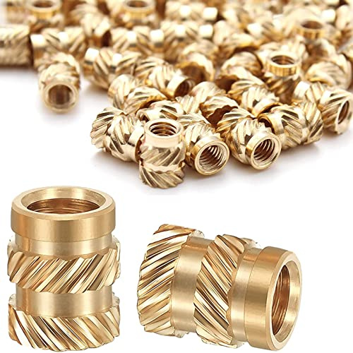 FENGYING 50 Pièces M3 insert fileté, Insert Fileté Filetage Femelle, Écrous Moletés en Laiton,Écrous filetés en laiton moleté pour impression 3D