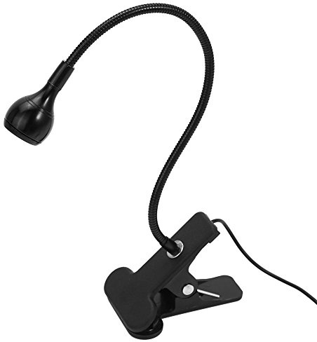 TOPINCN Luz de Lectura Portátil, Flexible, Cuello de Cisne, USB, LED, Clip de Lámpara para Mesa, Computadora, Cama, Escritorio - 1 W, Frío (Negro)
