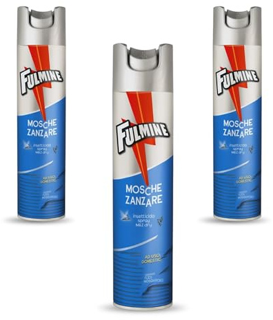 Virsus 3 Bombolette Insetticida Spray Fulm240 per Mosche e Zanzare, capacità 400ml, Profumato, ideale Uso Domestico per ambienti interni