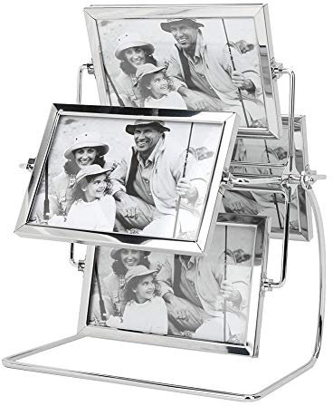 Niiyen Cornice Girevole per Foto Ruota Panoramica Cornice Galleggiante Display da Tavolo Tavolo da Scrivania in Metallo Cornici per Foto Vintage per Foto Decorazioni per La Casa 6x4in ​​Foto