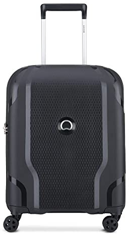 DELSEY Paris – Clavel (Recyceltes Material) – Hartschalen-Kabinenkoffer 55 cm x 40 cm x 20 cm – 35 L – S Slim – Schwarz
