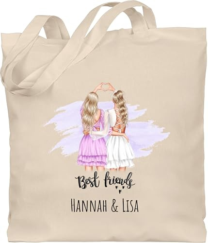 Geschenk mit Namen personalisiert by Shirtracer - Baumwolltasche - Best Friends Geschenke Freundinnen Name I Weihnachten Beste Freundin Geschenk I BFF I Besties