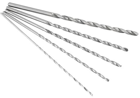 5 Stück HSS-Bohrer, Extra Gerader Schaft Spiralbohrer-Werkzeug, Spiralbohrer Metallbohrer Tieflochbohrer-Set Ideal für Aluminium Holz Kunststoffe, Hohe Härte Scharfe Schneide