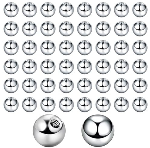 50 Pcs Sterling Silver Sterlingsilber Perlen für Schmuckherstellung, glatte Sterling Silber Abstandsperlen, kleine Silberperlen, nahtlose runde Kugel Für Sommer Hawaii Stapelbare Halskette, Armband