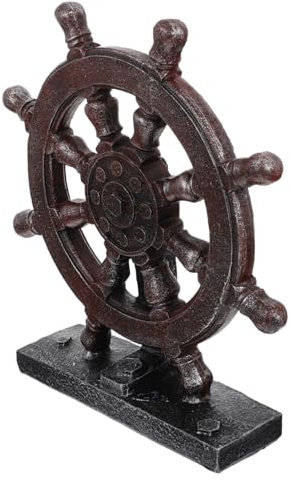 ABOOFAN Schiffs-lenkrad-modell Kunstharz Mediterraner Stil Ornament Heimdekoration Rad