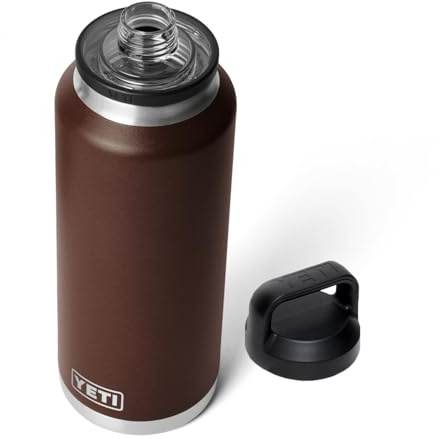 YETI Rambler 46 oz Bottle, Leakproof, Vacuum Insulated, Stainless Steel with Chug Cap,Wetlands Brown