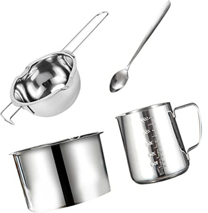 OQHAIR 1 Set Wax Pot Candles Set Spoon Set Coffee Chocolate Stainless Steel Double Boiler Pot Milk Frothing Pitcher Wax Melt Pan Melting Pot Baking Heating Holder Milk Heating Pot Butter