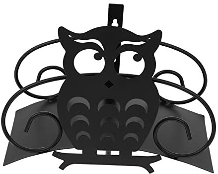 BESPORTBLE Soporte Manguera Jardín Creativo Hierro Negro Resistente Exterior Colgador Antienredos Organizador Para Patio y Garaje