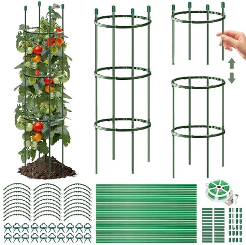 Tomaten Rankhilfe, Gurken Rankhilfe Verstellbarer Höhe, Rankhilfe Hochbeet, Tomatenkäfig, Gurkenturm Rankhilfe, Rankgitter für Tomaten, Gurken,Blumen,Pflanzen,Garten