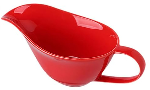 Porzellan Sauciere Sauciere Boot Sirup Glas Sauce Cup Keramik Sauciere Krug Sauce Schüssel Sahnekännchen Krug Keramik Servierschale mit Griff für Soße, Salatdressing, Sahnekännchen, Brühe (rot)