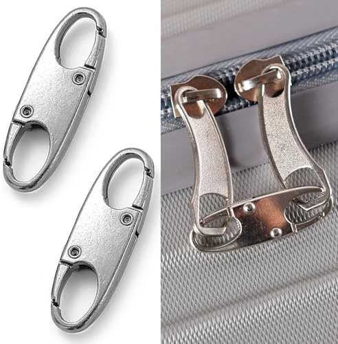 Lot de 6 clips de fermeture éclair antivol pour sac à dos, clip de voyage en plein air, double ouverture, crochets en S pour voyage, camping (argenté)