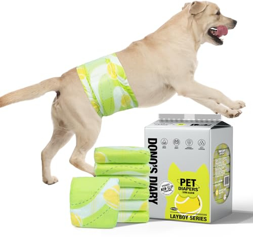 DONO Pannolini per cani maschi antiscivolo, 20 pezzi, pannolini cane maschio, pannolinia fascia per cani maschi, super assorbenti per incontinenza, Addestramento cuccioli, viaggio, XS, S, M, L