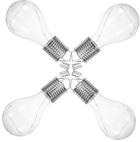 DIYEAH 4pcs Led Bulbs Warm White Solar Lanterns for Garden Solar Light Bulb Chandelier Outdoor Decorative Hanging Light