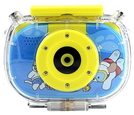 Sunydog 1080P-Kinderkamera, Benutzerfreundliche Erfahrung mit Lernspielen für Feinmotorik, Kinderkamera für Jungen und Mädchen Im Alter von 3–12 Jahren (Blau mit wasserdichtem Gehäuse + 32 GB)