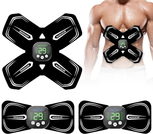 EMS Abdominal Pro, dispositivo recargable de estimulación eléctrica, entrenador abdominal EMS, dispositivo de estimulación de los músculos abdominales con 10 modos y 29 intensidades para el abdomen