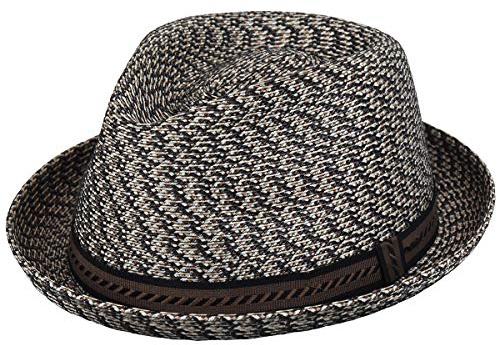 Bailey of Hollywood Herren Mannes Braided Trilby Hat Fedora, Braun/Mehrfarbig, L