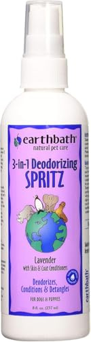 earthbath Lavender 3-in-1 Dog Deodorizing Spray, 8 Oz (1 Pack)