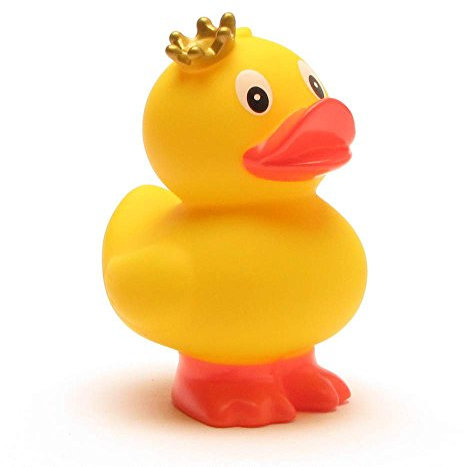 Duckshop Canard de bain debout Princesse I Canard de bain couineur I L : 8 cm I avec porte-clés en forme de canard de bain