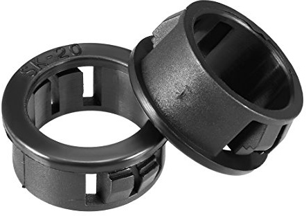 Sourcingmap 20pcs 20mm Mounted Dia Cable Hose Snap Bushing Grommet Protector Black