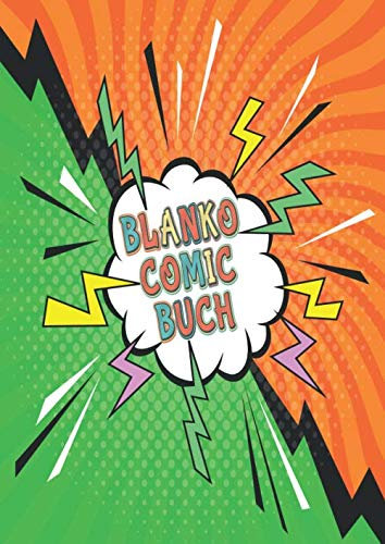 Blanko Comic Buch: Über 100 Seiten zum Selberzeichnen mit Comic Rastern - Das perfekte Gechenk für Kinder um Zeichnen zu lernen und die Kreativität zu steigernGrün Orange VS