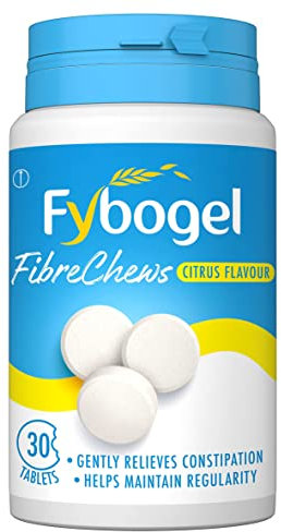 Fybogel Citrus Fibre Chews, 30 Tablets - Constipation Relief, Maintains Regularity