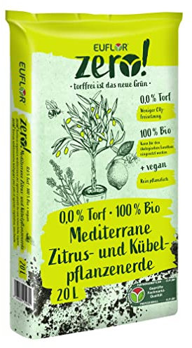 Euflor Zero! mediterrane Zitruspflanzenerde und Kübelpflanzenerde torffrei, vegan, (20 Liter), 35812580