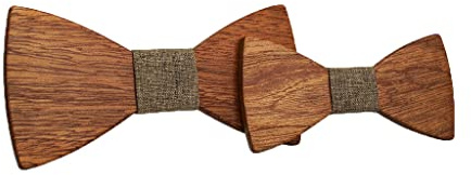 HZQIFEI 2PCS Noeud Papillon Bois, Nœud Papillon en Bois pour Enfant Homme pour les Soirées, Fêtes, Mariages, Cérémonies
